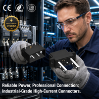 Conector de alimentación de alta corriente de 100A, enchufe y enchufe de montaje en PCB de ángulo recto para distribución de energía, inversores solares y sistemas UPS