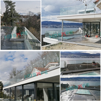Balustrade en verre sans cadre HDSAFE moderne avec base en aluminium en forme de U pour balcon extérieur, terrasse, escalier