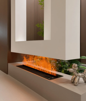 Insert de cheminée électrique moderne à vapeur d'eau avec flamme 3D réaliste RGBW