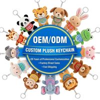 Porte-clés en peluche personnalisé ODM/OEM en coton, motif renard de la forêt, avec rembourrage en coton PP - Conception personnalisée en gros