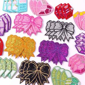 Patch thermocollant 3D brodé à paillettes, motifs Cœur, Étoile, Nœud et Nœud Diamant lumineux, pour la décoration de vêtements et sacs à main, prix de gros - Product Image 2