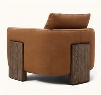 Fauteuil lounge rétro américain 2026 RH, chaise de réunion nordique moderne pour salon, canapé individuel de designer de luxe léger