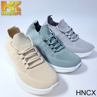 Chaussures décontractées à enfiler pour hommes, respirantes en maille, type chaussette, avec coussin d'air, plateforme, légères et confortables, vente en gros