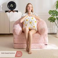 Vakuumkomprimiertes Modulares Schlafsofa Faltbar Abnehmbar Waschbarer Stoff Einzelsitz 3D Hochdichter Schwamm Wohnung Anpassbar