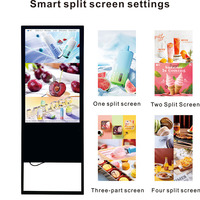 Taşınabilir Katlanabilir Ayaklı 4K Dijital Tabela LCD Reklam Ekranı Kapasitif Dokunmatik Seçenekli Bulut CMS/RDM İç Mekan Kullanımı İçin