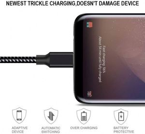 3FT 6FT 10FT 3 Pack Nylon Braided Data <b>Cable</b> for Samsung Huawei USB Charging Data <b>Cable</b> Type c High Speed Sync <b>Cable</b> - Product Image 3