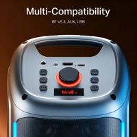 Haut-parleur sans fil portable d'extérieur étanche avec audio bidirectionnel V5.3, subwoofer, forme personnalisée, logo, OEM/ODM d'usine