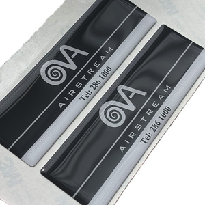 Black &amp; Silver Logo Dome Decals Trailer &amp; Industrial Branding Resin <strong>Name</strong> <strong>Stickers</strong> - Product Image 2
