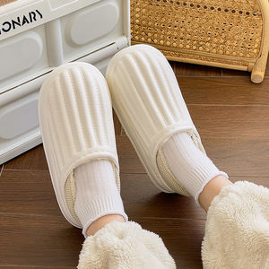 Donna signora pelosi sandalo impermeabile per la casa all'aperto in pelliccia peluche inverno Fuzzy casa pantofola per interni antiscivolo morbido di cotone caldo scarpe - Product Image 2