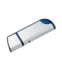 Clé USB promotionnelle en forme de lame en plastique argenté 4 Go avec logo personnalisé
