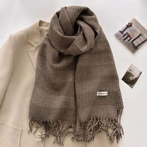 Bufanda a cuadros clásica de estilo coreano de lujo de alta calidad <span class=keywords><strong>para</strong></span> mujer, bufanda cálida gruesa de otoño e invierno <span class=keywords><strong>para</strong></span> <span class=keywords><strong>parejas</strong></span> que combinan con todo - Product Image 3