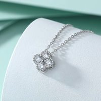 Fabricant de bijoux, collier personnalisé en argent sterling 925 avec zircone pour femmes, pendentif CZ OEM