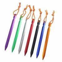 Logo gratuit personnalisé 7075 Y forme aluminium vis piquets de tente avec corde piquet lumière accessoires de Camping camping