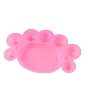 Paleta de pintura redonda de plástico acrílico transparente para niños al por mayor, paleta de pies pequeños Bo Hao de 16,2X10,2 cm para artistas - Product Image 5