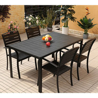 Ensemble de mobilier de jardin de luxe populaire pour l'extérieur, table de salle à manger et chaises empilables pour patio et restaurant
