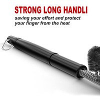 Brosse et grattoir de nettoyage pour barbecue en acier inoxydable réutilisables, faciles à nettoyer, avec manche en plastique, pour barbecue extérieur – Vente chaude