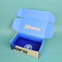 Caja de Cartón Corrugado Azul con Logotipo Personalizado, Embalaje Plano Resistente para Envíos de Comercio Electrónico