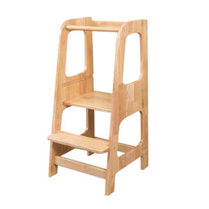 Cross-border <b>bamboo</b> and wood three-in-one folding learning tower Montessori climbing chair children's washroom steps kitchen - Product Image 5