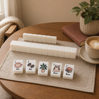 Tuiles de Mahjong Blanches Minimalistes Directes d'Usine, Ensemble de Tuiles de Mahjong en Acrylique Confortable pour Soirées Familiales et Fêtes