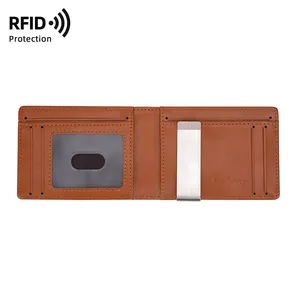 Baellerry Minimalistisch Geld Clips Portemonnee Rfid Blokkering Slanke Kaart Geld Clips Pu Lederen Koolstofvezel Designer Geldclips Voor Mannen