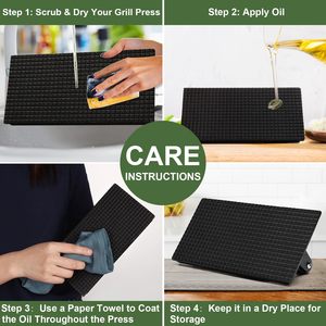 Prensa para Hamburguesas Smash <span class=keywords><strong>de</strong></span> Hierro Fundido con Mango <span class=keywords><strong>de</strong></span> Madera Antideslizante, Prensa Multiusos para Carne para BBQ, Teppanyaki y Horno - Product Image 6