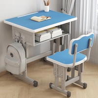 Ensemble scolaire économique, table et chaise en métal réglables, modernes, durables, écologiques, confortables, mobilier scolaire, plateau de table en bois