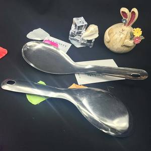 Louche à soupe, à bouillie et à riz en acier inoxydable épais et durable, style coréen, grande, à long manche, pour restaurant - Product Image 3