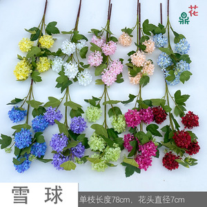 New Snowball Hydrangea <b>Silk</b> Flowers Single Stem Long Lasting Wedding Hotel Decoration - Product Image 5
