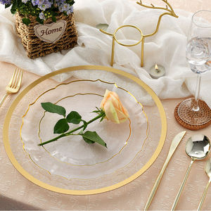 Assiette de dîner luxueuse en plastique PS, motif floral, finition mate gris argenté, 7,5 pouces x 10,25 pouces, pour les fêtes - Product Image 4