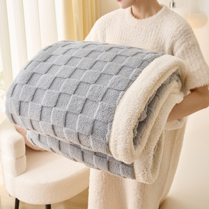 <span class=keywords><strong>Plaid</strong></span> Premium Double Couche Ultra Épais Haute Densité Toutes Saisons en Microfibre Jacquard 100% Polyester Lavable en Machine OEM - Product Image 3