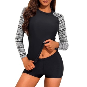 Maillot de bain bikini à manches longues pour femme, tailles S-2XL, style Y2K, <span class=keywords><strong>ensemble</strong></span> brésilien imprimé avec bandage, tenue de plage, Biquini - Product Image 3