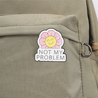 Badge en émail à thème citation amusante sur l'attitude personnelle pour sac, chapeau, vêtement et ornement de style personnel