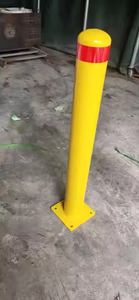 Kustom tahan lama peringatan jalan penghalang baja kuning logam Jalan keamanan penambat - Product Image 2