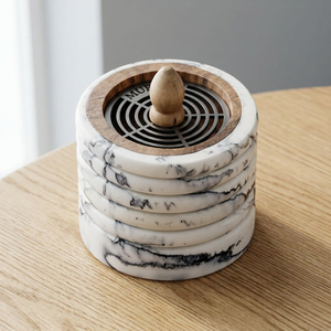 Quemador de Incienso Artesanal de Madera con Incrustaciones de Resina, Difusor Aromático, Soporte Decorativo para Todas las Estaciones, Material de Bambú, Decoración para el Hogar, Mubkharah - Product Image 1