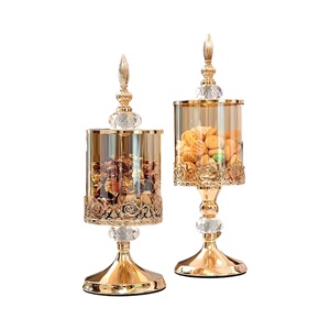 Light Luxury European American Crystal Glass <b>Storage</b> <b>Jar</b> Modern Lace Candy <b>Jar</b> Lid <b>for</b> Living Room Coffee Table <b>Kitchen</b> Parties - Product Image 1