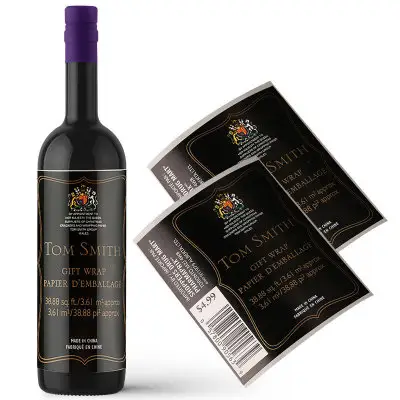 Étiquettes de bouteilles de vin bleu noir rouge, 1 pièce, impression de luxe scintillante Johnny Walker, Whisky,