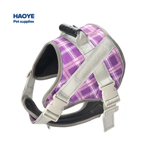 High efficiency pet harness Nylon Lavender plaid pattern Multi-color option Multiple sizes personalized dog harness