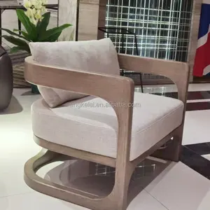 Leisure Cafe Sofa Armchair Single Seat Fabric Home Furniture Antique American Style Nordic Wooden Armchair Single Seat Sofa