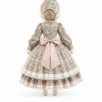 Robe Lolita Vintage Personnalisée à Volants Floraux avec Bonnet pour Poupée BJD Articulée – Accessoires de Déguisement en Gros