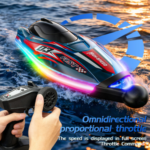 Bateau télécommandé à double hélice sans balais haute vitesse, bateau rapide haute puissance, jouet électrique étanche pour enfants en plein air - Product Image 4