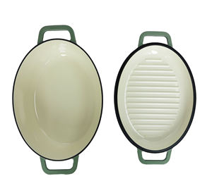 Casserole en <span class=keywords><strong>fonte</strong></span> 2 en 1, pot à soupe, four hollandais émaillé en <span class=keywords><strong>fonte</strong></span> avec couvercle grill - Product Image 4