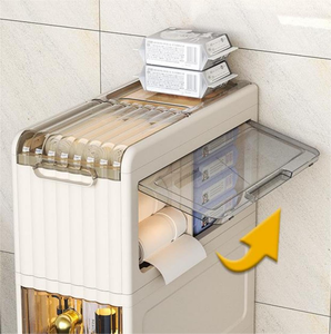 4-Tier 18.5cm Length Bathroom Vertical <b>Slim</b> Storage <b>Cabinet</b> Narrow Plastic Drawer <b>Cabinet</b> with Wheels - Product Image 5