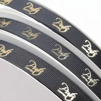 Rouleau de luxe Cintas Fournisseur Logo en feuille d'or imprimé personnalisé Ruban gros-grain personnalisé pour emballage cadeau