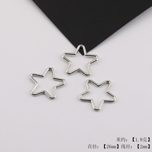 Korean Style Hollow <b>Flower</b> Star Pendant Alloy Jewelry Findings For DIY Earrings Necklace Accessories - Product Image 4