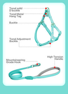 Conjunto de Correa y <span class=keywords><strong>collar</strong></span> ajustable para entrenamiento de mascotas, correa de pvc de lujo, resistente al agua - Product Image 6