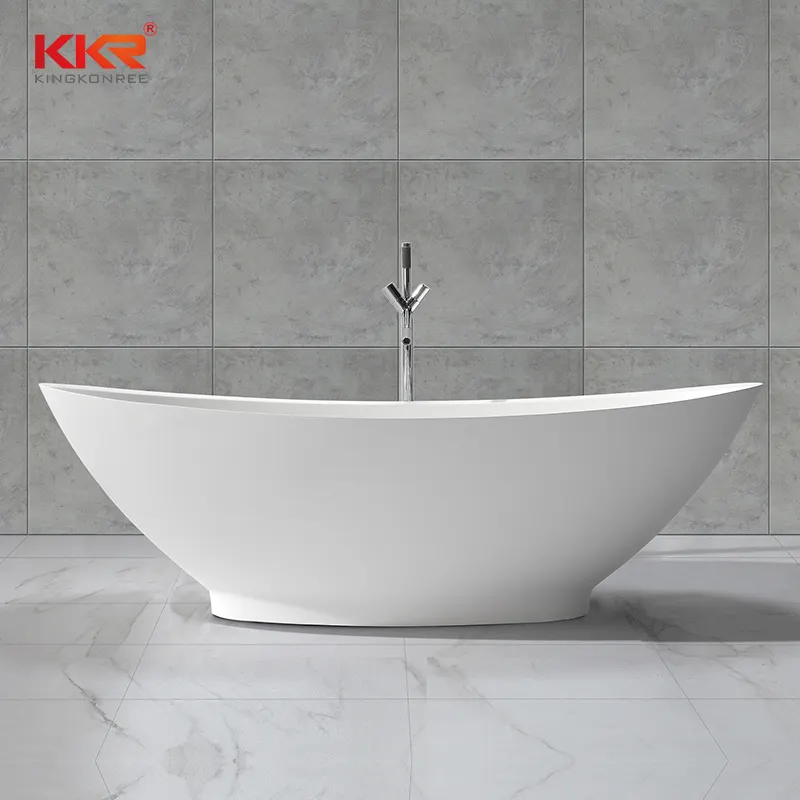 Hersteller KKR Solid Surface Badewanne 1,6/1,8 m mehrfarbige freistehende matte glänzende Badewanne für Badezimmer mit 23 Jahren Erfahrung