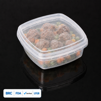 Conteneur alimentaire en PP en vrac avec couvercle 500 ml, boîte repas préparée, compatible congélateur et micro-ondes, moulé par injection, jetable