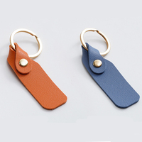 Porte-clés vierges en cuir PU en gros pour gravure laser, kit de porte-clés en cuir avec anneaux pour fournitures de bricolage et cadeaux