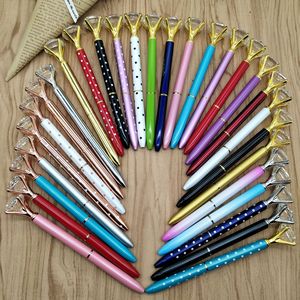 Article populaire : Stylo bille en métal torsadé multicolore avec gros diamant, logo personnalisé, cadeau promotionnel pour les fêtes, stylo publicitaire - Product Image 1
