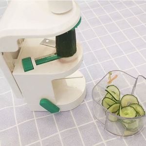 High Quality Home Kitchen <b>Vegetable</b> <b>Cutter</b> Stainless Steel Rotary Switch Blade Hand-Operated Spiral Grater Salad Tool PP Plastic - Product Image 4